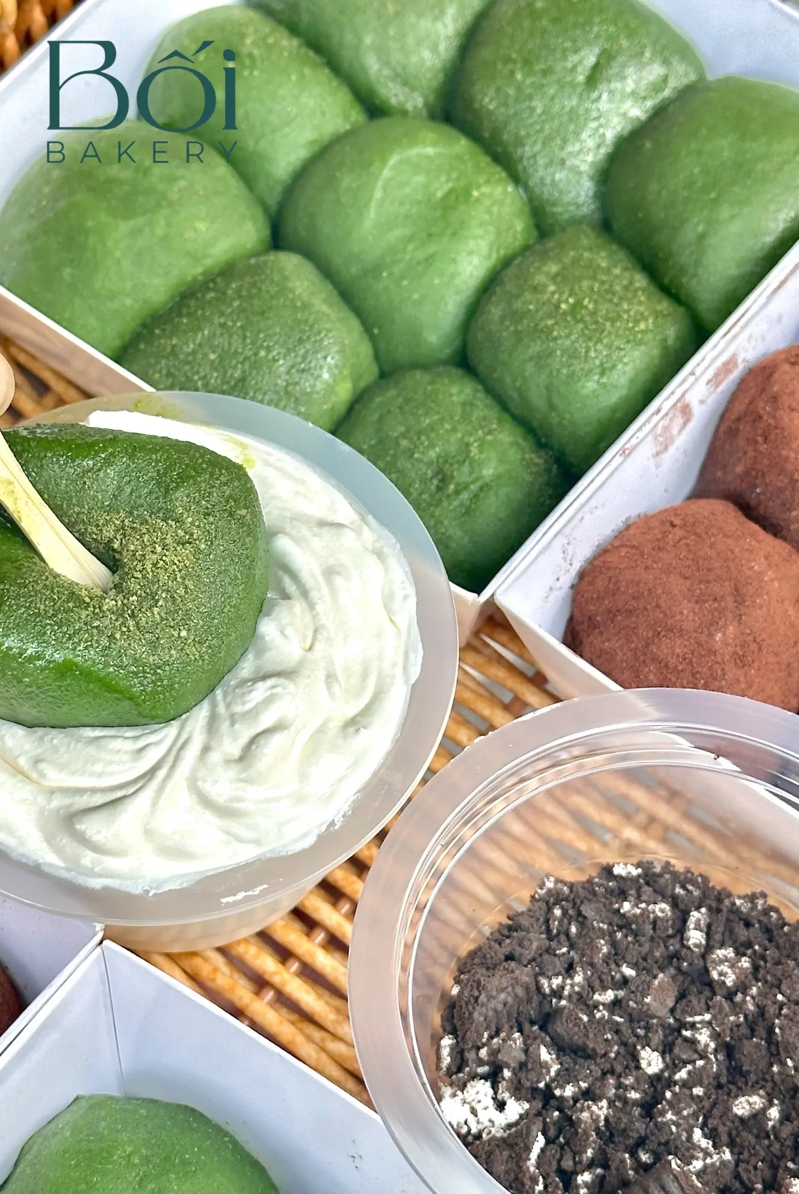 Hình ảnh Mochi matcha chấm 