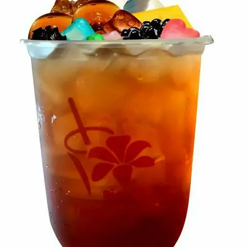 Hình ảnh A - Hồng trà thập cẩm - Full 10 topping - Size L