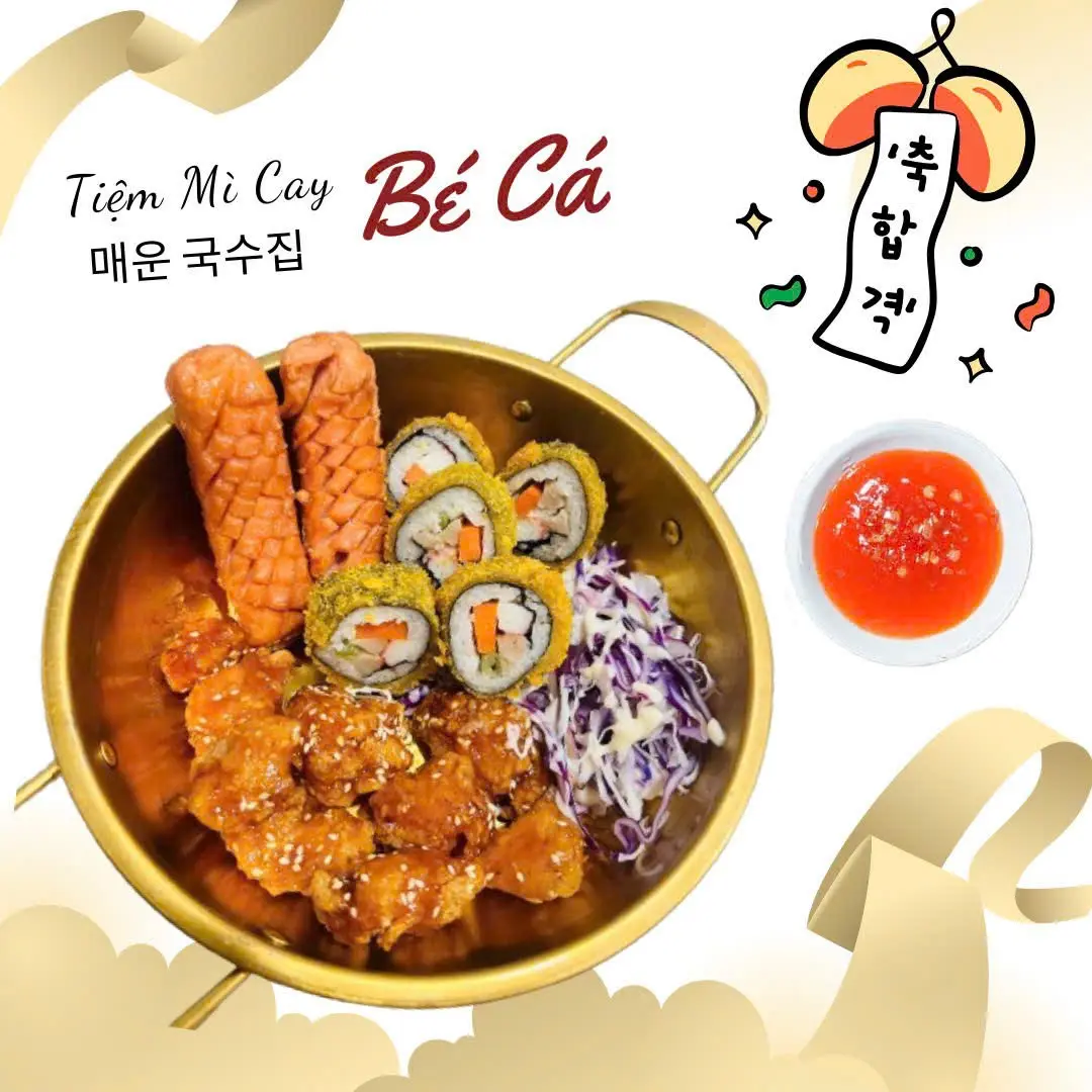 Hình ảnh Set Gà Sốt Tuỳ Chọn + Kimbap Chiên + Xúc Xích Đức - 치킨 세트 + 튀김 김밥 + 독일 소시지