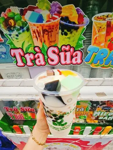 Hình ảnh Trà Sữa Gạo Rang Full Topping - size L