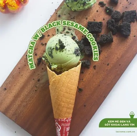 Hình ảnh Kem Matcha Với Bánh Cookies Mè Đen - Hộp 125ml