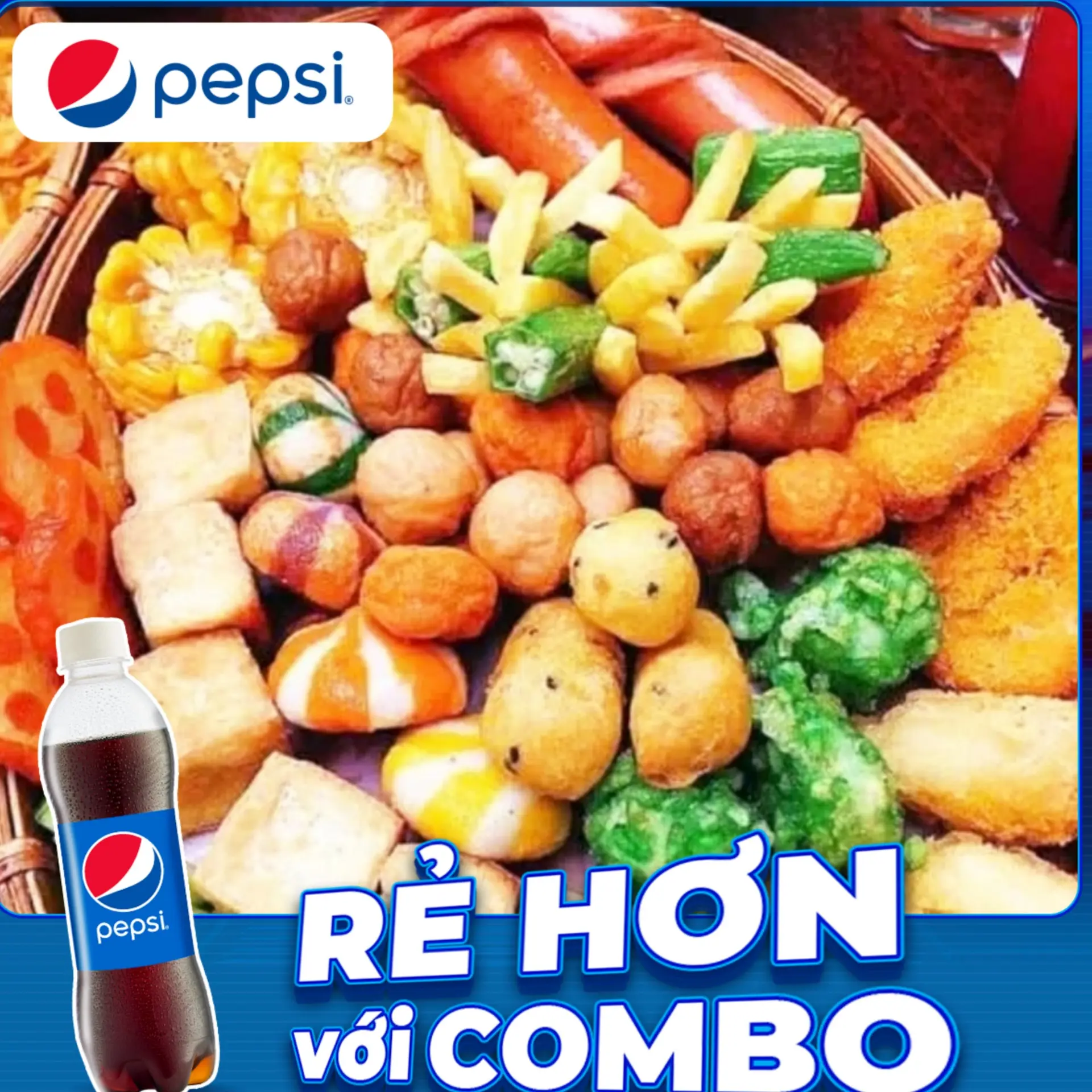 Hình ảnh Combo Cá Viên Chiên Thập Cẩm Phần - Lớn + Tặng 1 Chai Nước Tự Chọn