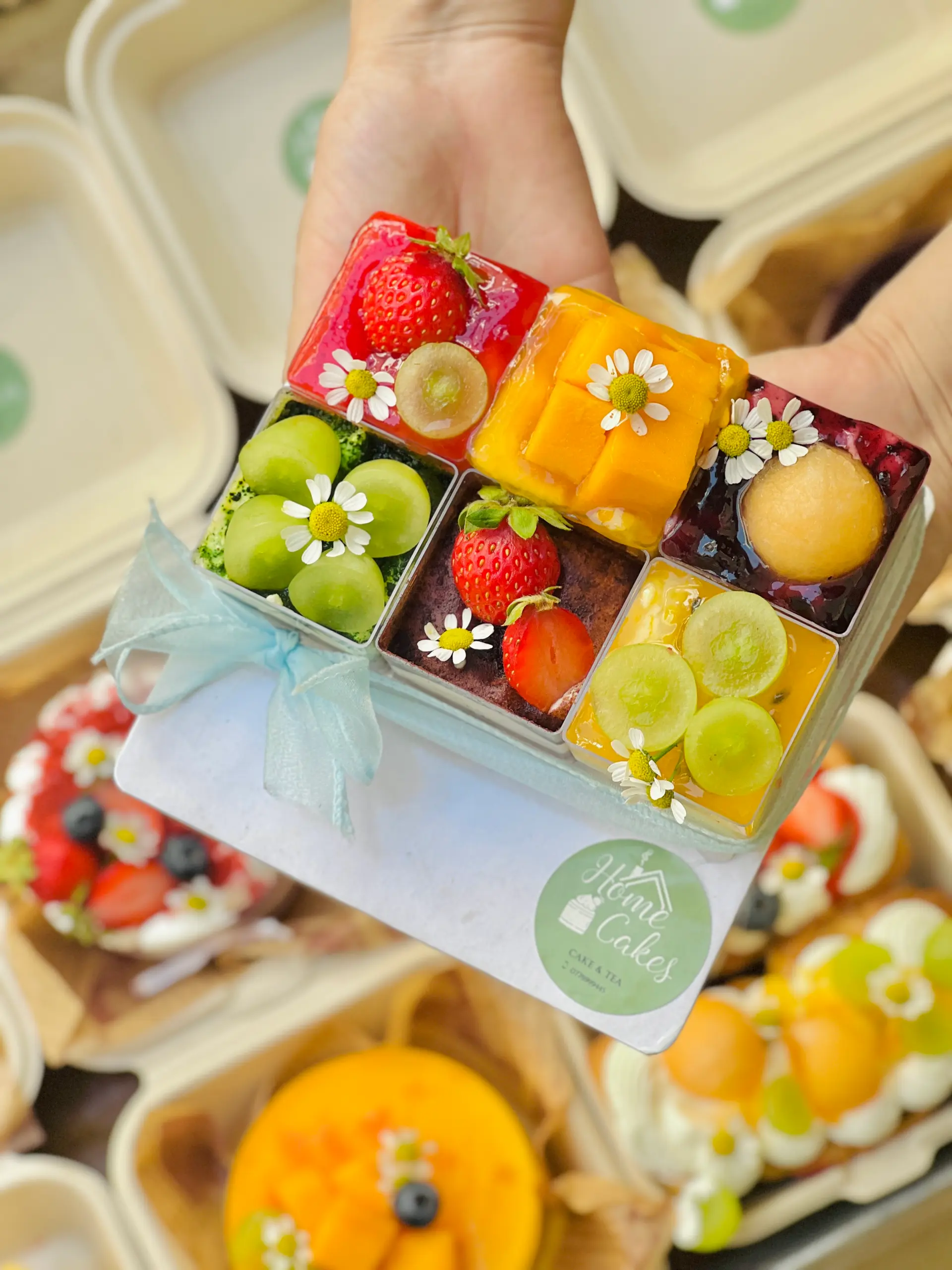Hình ảnh Set 6 cup vuông tiramisu mix mousse trái cây