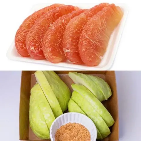 Hình ảnh Bưởi da xanh - ổi - kèm muối tôm