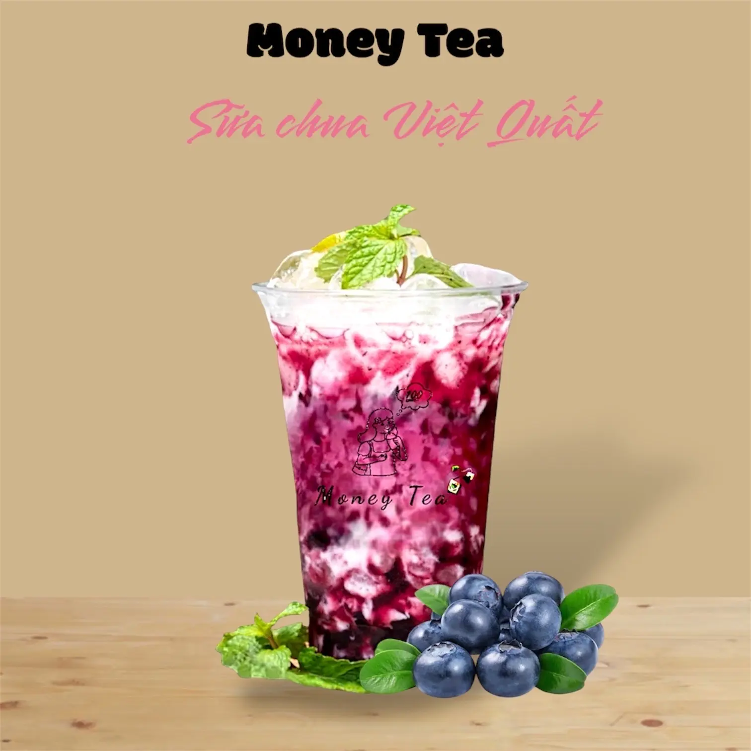 Hình ảnh Sữa chua việt quất - Ly 700ml