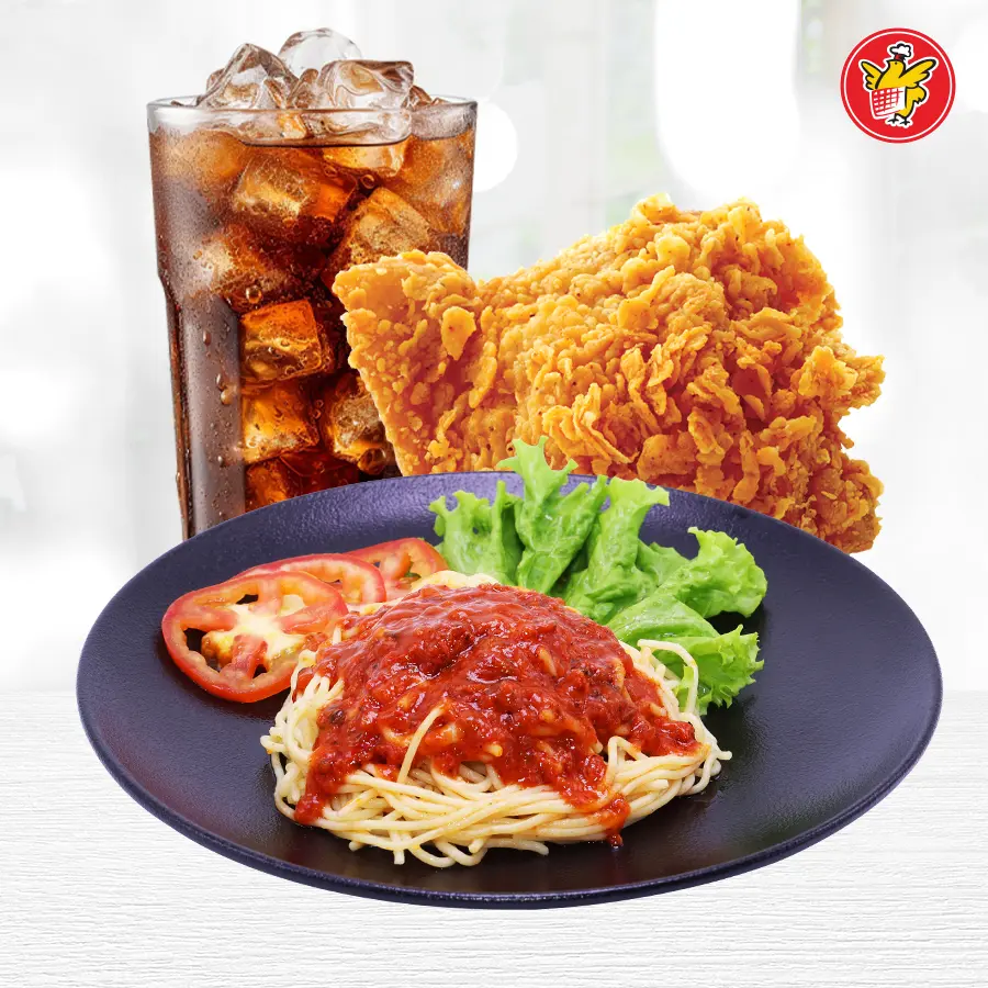 Hình ảnh Mì Ý Bò Phô Mai + Gà Giòn + Pepsi