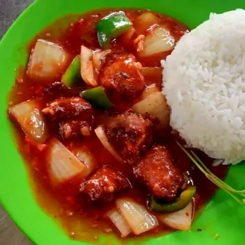 Hình ảnh Cơm trắng sườn chua ngọt