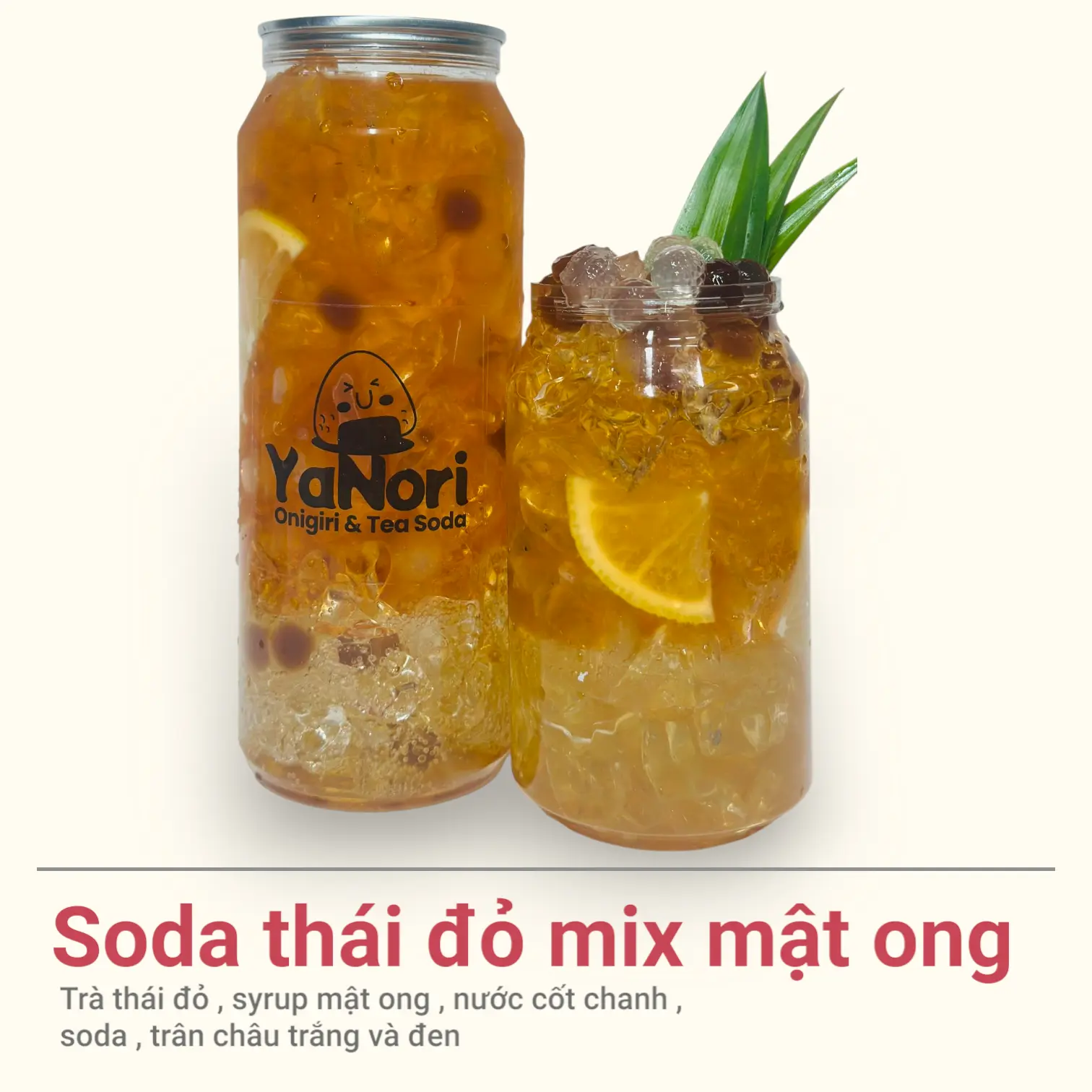 Hình ảnh Soda Thái đỏ mix mật ong