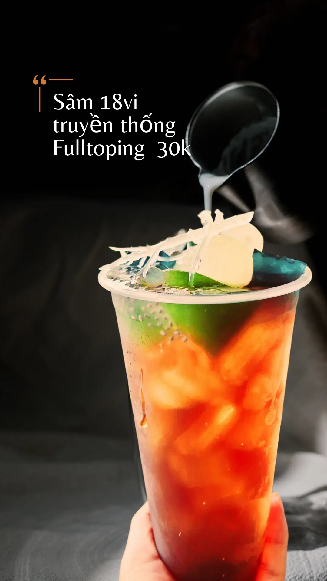 Hình ảnh fulltoping 18 vị truyền thống  ly 900ml
