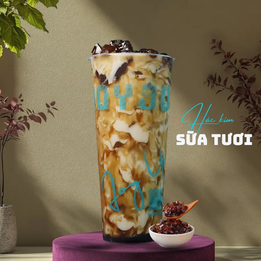 Hình ảnh Sữa tươi hắc kim đường đen hổ phách
