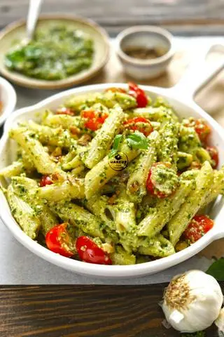 Hình ảnh Mì Ý Rau củ Sốt Pesto Chay