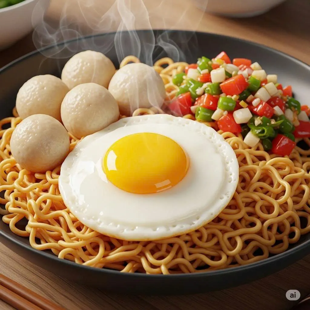 Hình ảnh Mì Indomie trứng viên xúc xích