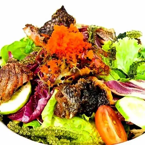 Hình ảnh SL07 - Salmon skin salad - Salad da cá hồi