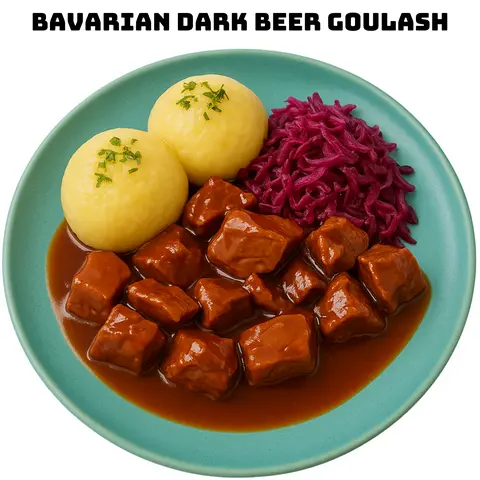 Hình ảnh Bavarian dark b.e.e.r goulash - Bò hầm b.i.a kiểu Bavaria
