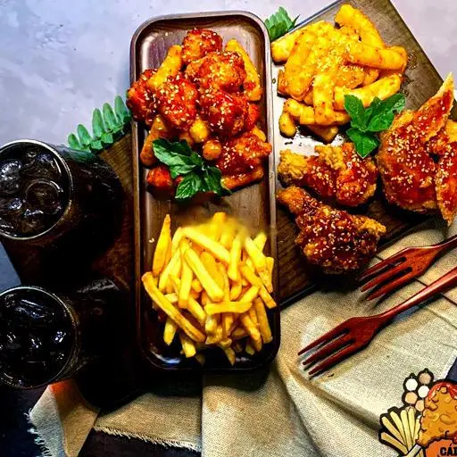 Hình ảnh Combo 5 : Gà Popcorn + 4 miếng Cánh gà + Khoai + Tokbokki + 2 Coca/Pepsi