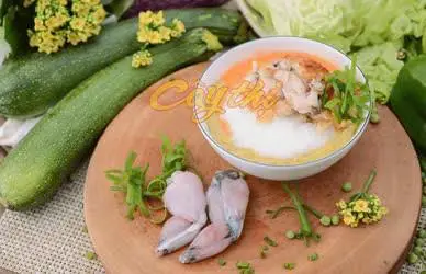 Hình ảnh Cháo ếch bí đỏ đậu xanh