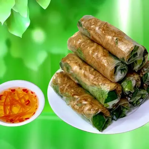 Hình ảnh Bì Cuốn Thịt chấm nước mắm Chua ngọt 