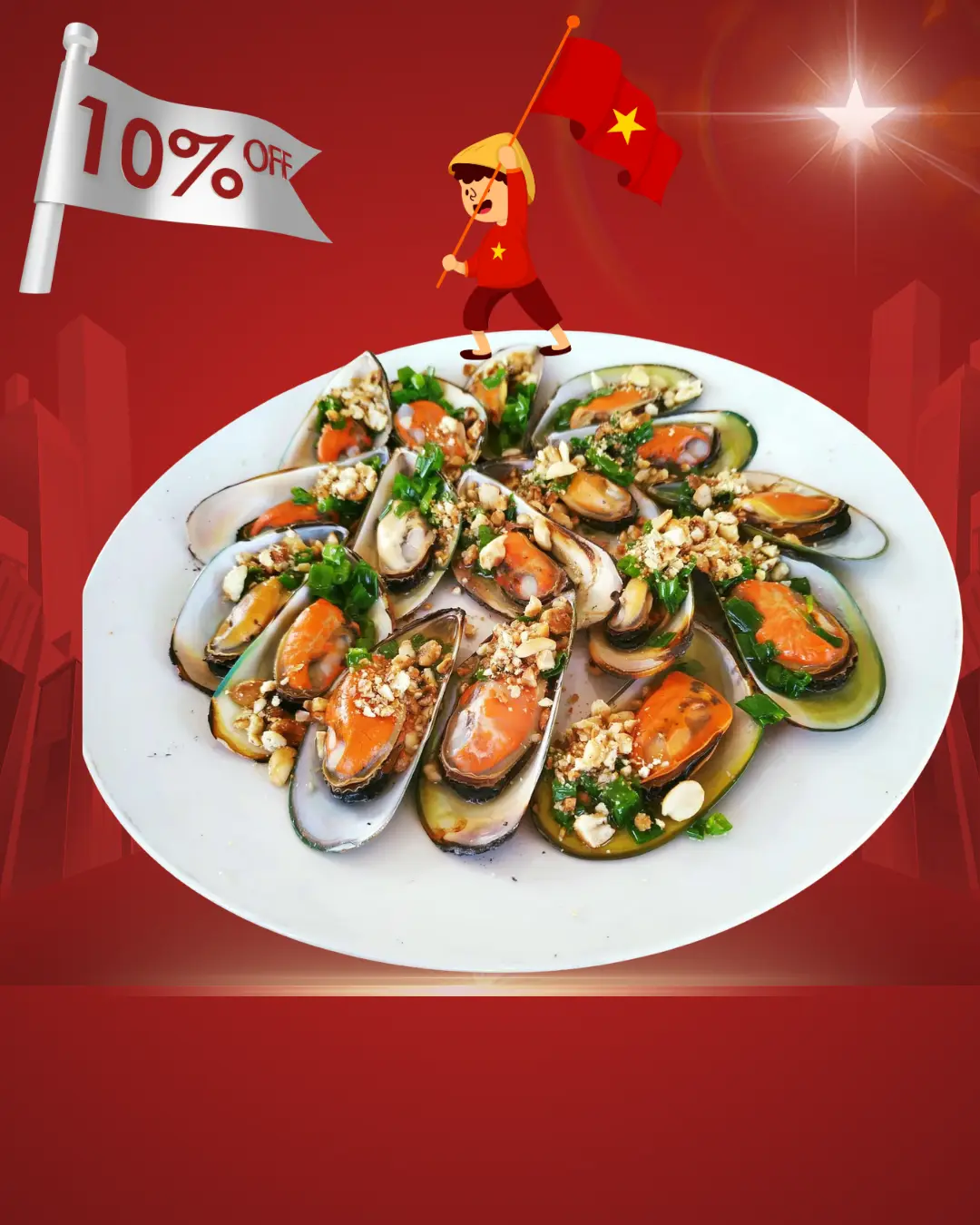 Hình ảnh Vẹm nướng mỡ hành