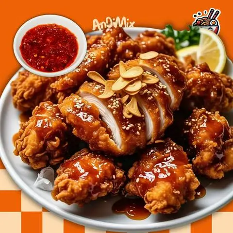 Hình ảnh 1 đùi gà rán sốt tỏi