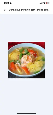Hình ảnh Canh chua thơm tôm (ko cơm)
