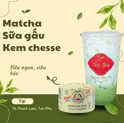 Hình ảnh Matcha sữa Gấu kem chesse size L