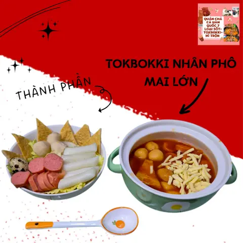 Hình ảnh Tokbokki nhân phô mai phần lớn