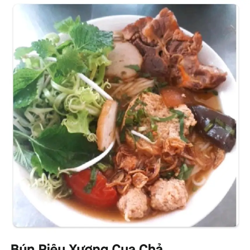 Hình ảnh Bún riêu xương cua chả  (không tô muỗng đũa)