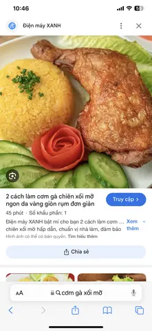 Hình ảnh Cơm gà xối mỡ đùi lớn