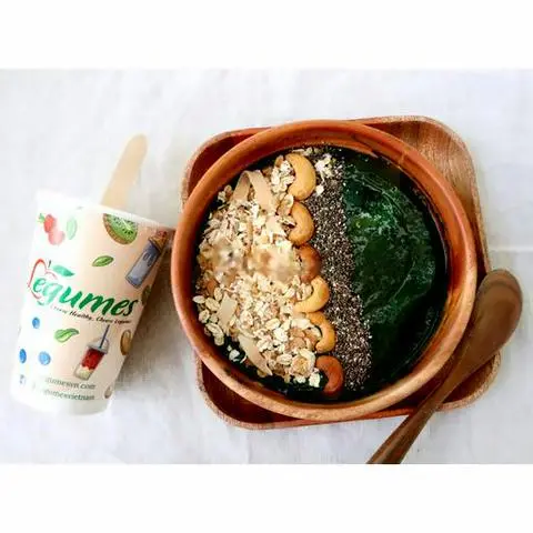 Hình ảnh Super green smoothie - vegan - sinh tố tảo xoắn - thuần chay