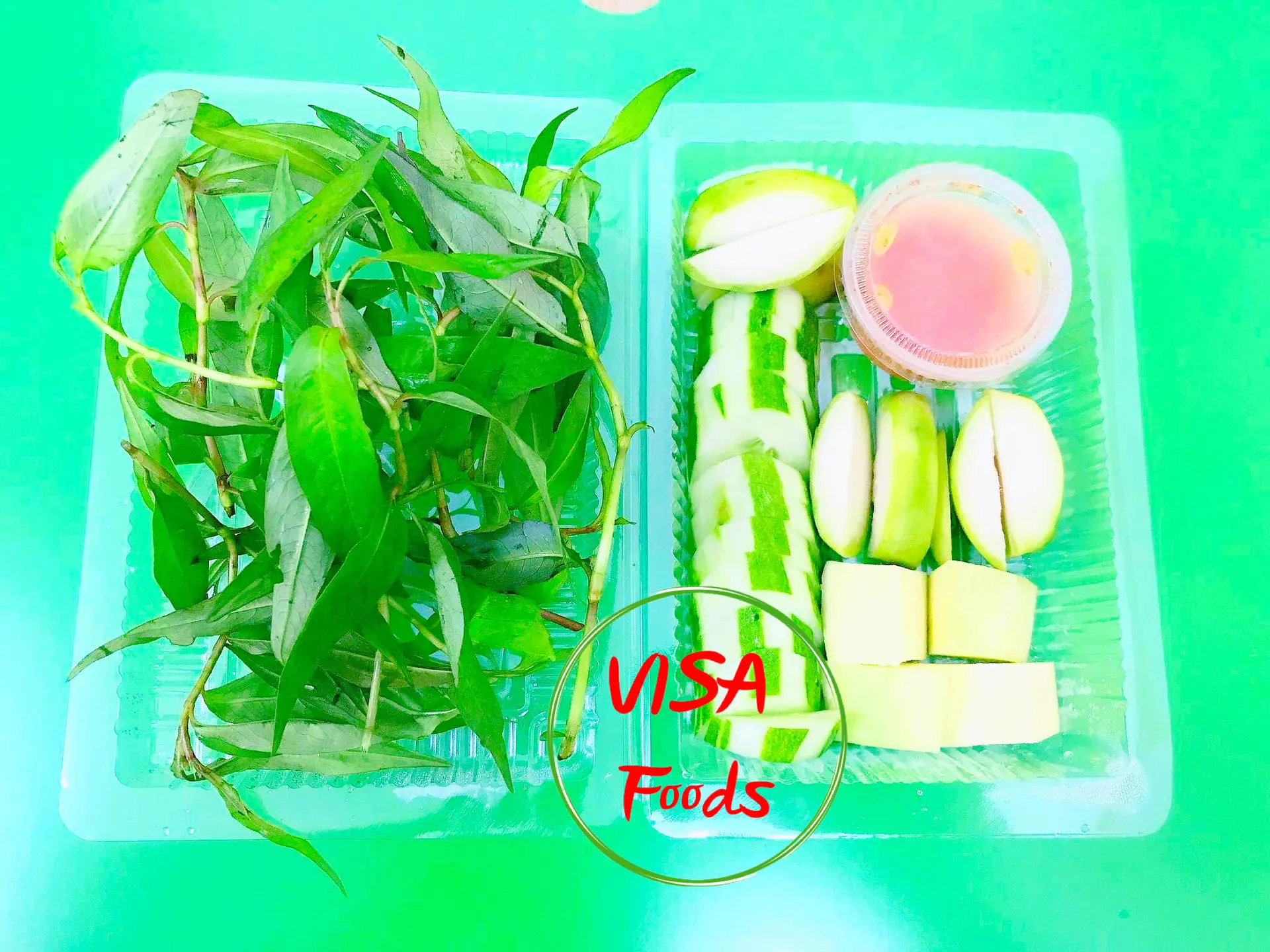 Hình ảnh 1 Hộp Xoài, Dưa Leo, Rau Răm + 1 Hủ Nước Chấm Đặc Biệt Thêm