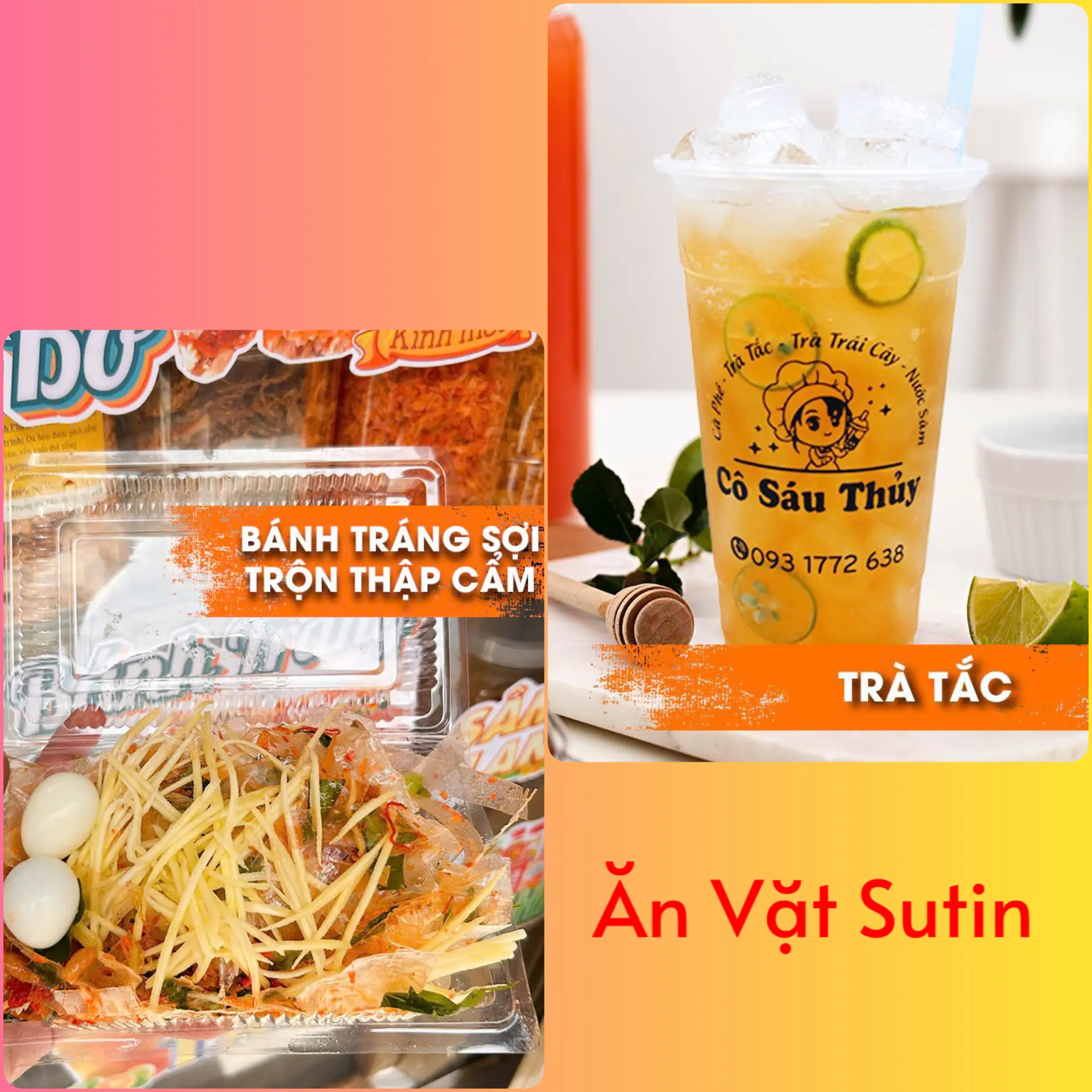 Hình ảnh Combo Bánh Tráng Trộn - Ly Trà Tắc
