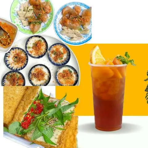 Hình ảnh Combo 1phần 3 bèo 2 lọc 1 chả + 1 miếng tàu hủ rau răm + 1 ly trà đào