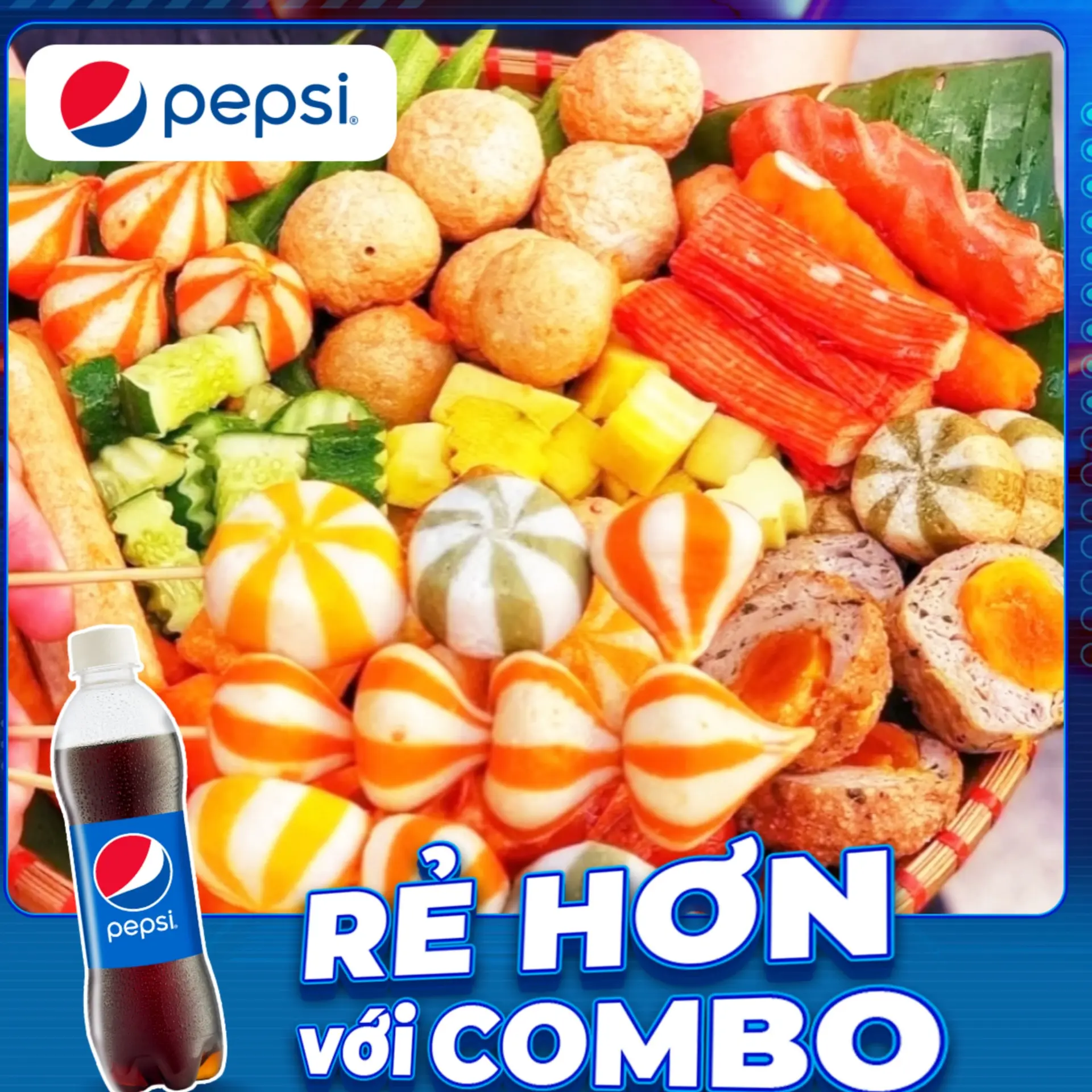 Hình ảnh Combo Cá Viên Chiên Thập Cẩm Phần - Nhỏ + Tặng 1 Chai Nước Tự Chọn