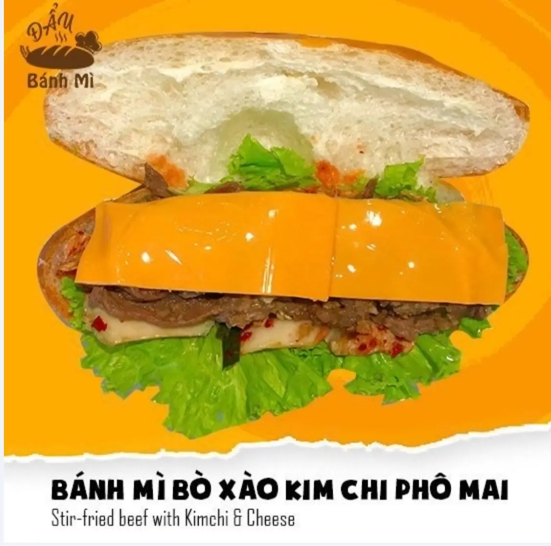 Hình ảnh Bánh mì bò xào phô mai