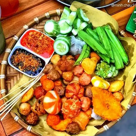 Hình ảnh Mẹt viên chiên - size L + 1 trà tắc