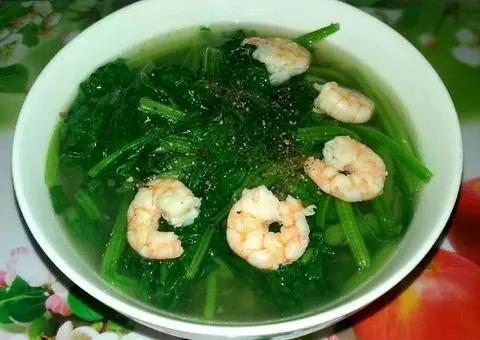 Hình ảnh Canh bó xôi tôm - chén