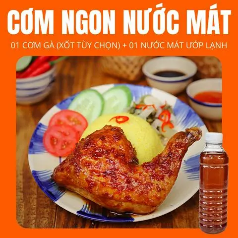 Hình ảnh 1 Cơm Gà Delichi (Đùi Lớn Góc Tư) + 1 Nước Mát Ướp Lạnh