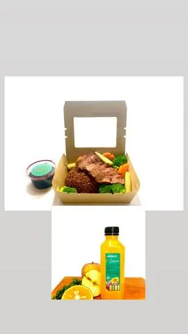 Hình ảnh Combo 1 ( 1 cơm gạo lứt bò + 1 the yellow juice)