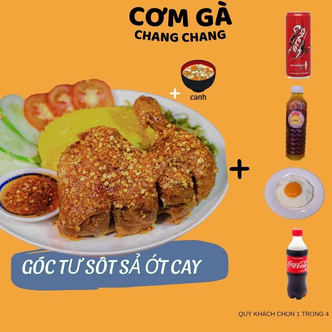 Hình ảnh Combo cơm gà sốt sả ớt (size lớn)+ 1 món ăn kèm