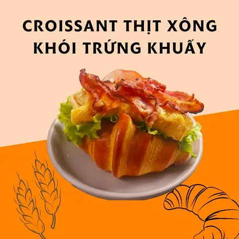 Hình ảnh Croissant thịt xông khói trứng khuấy 