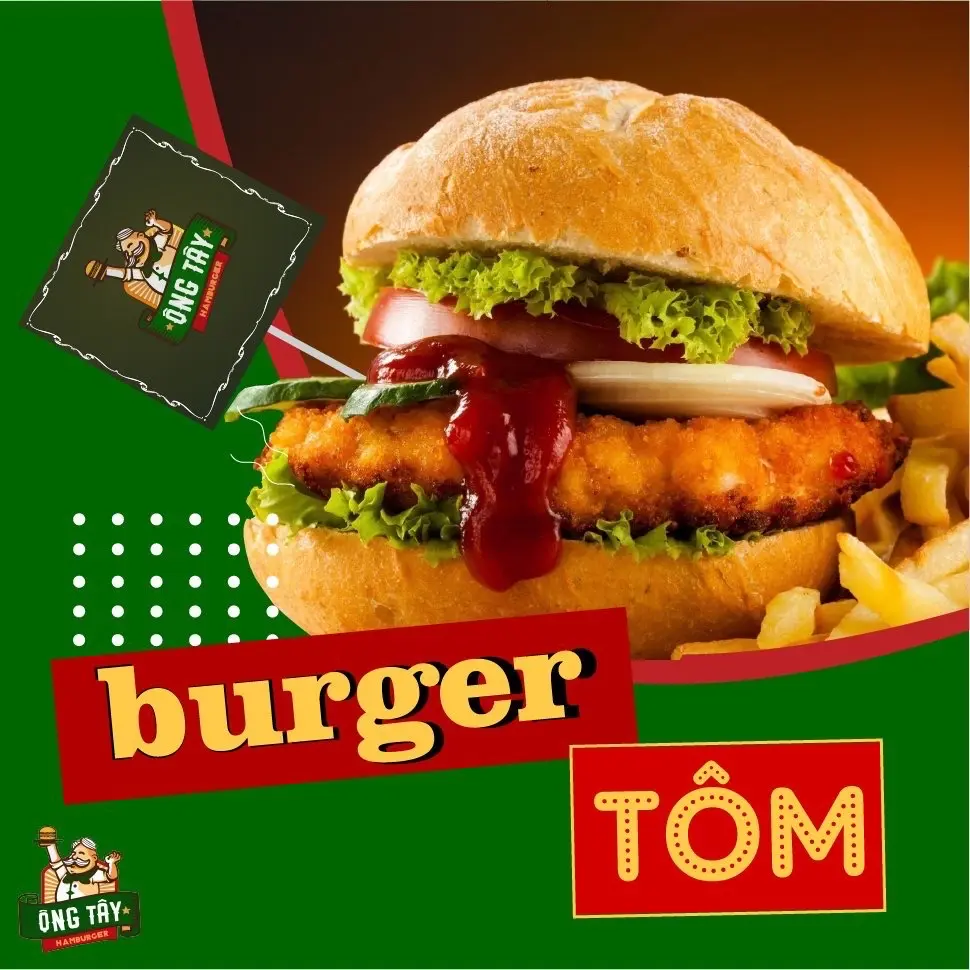 Hình ảnh Burger Tôm + Trứng