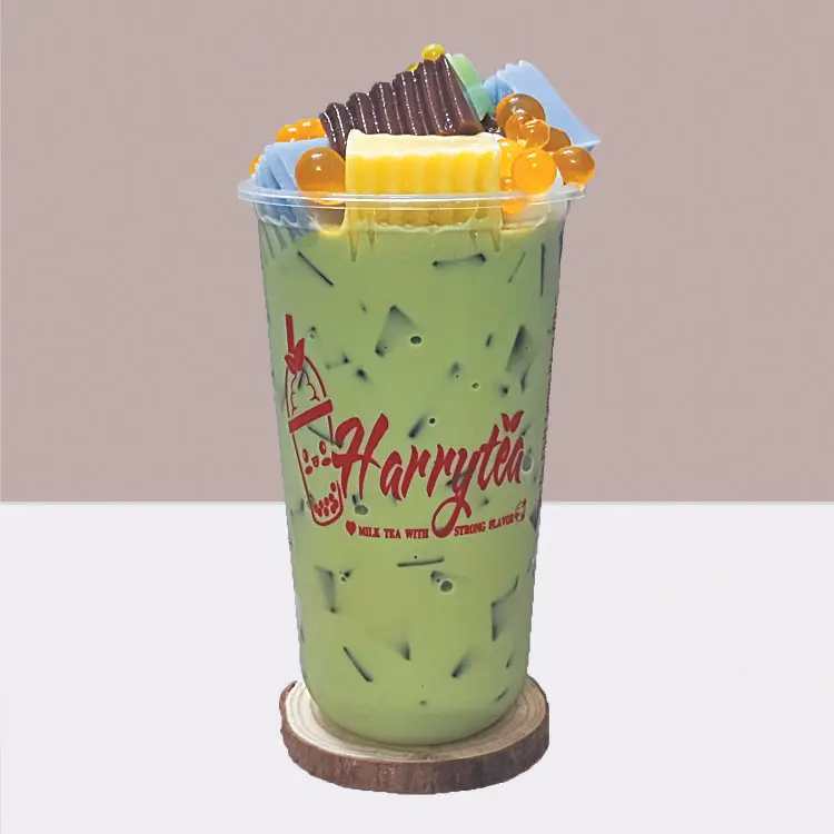 Hình ảnh Trà sữa thái xanh pudding thuỷ tinh