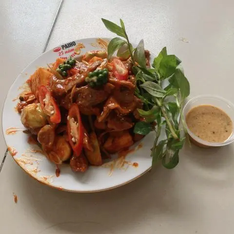 Hình ảnh mề gà sốt thái 