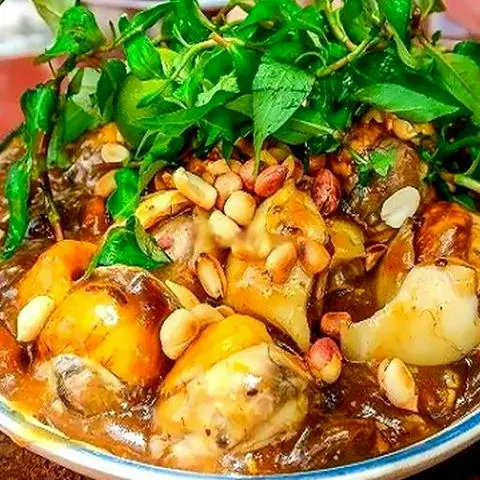 Hình ảnh 2 Phần Hột Gà Nướng Xào Me+2 Bắp Nếp Xào Trứng Gà Nướng Nhỏ +3 Hột Vịt Lộn