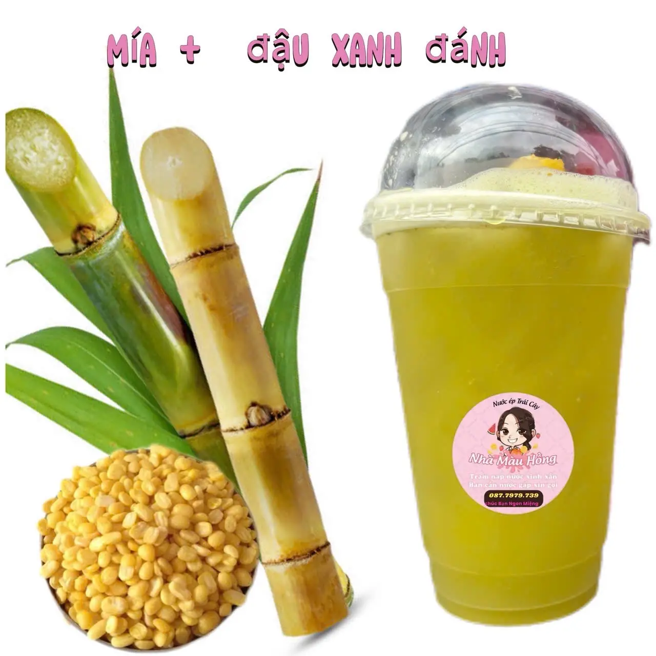 Hình ảnh Mía + đậu xanh ly 