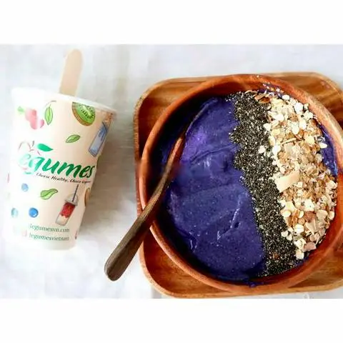 Hình ảnh Purple smoothie bowl - vegan - sinh tố purple thuần chay