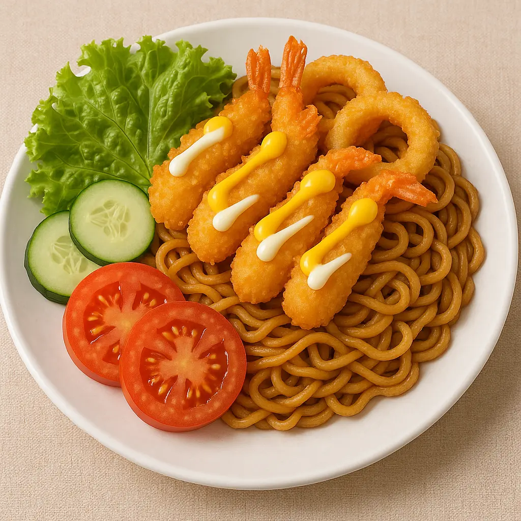 Hình ảnh Mì Xào Tôm Mực Chiên Xù