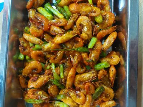 Hình ảnh Cơm tôm bầu rang +canh