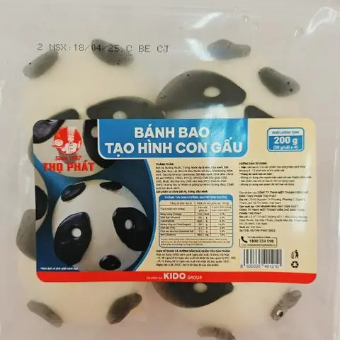 Hình ảnh Bánh bao gấu trúc chưa hấp (gói 4 cái)