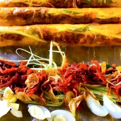 Hình ảnh Bánh tráng cuốn khô bò